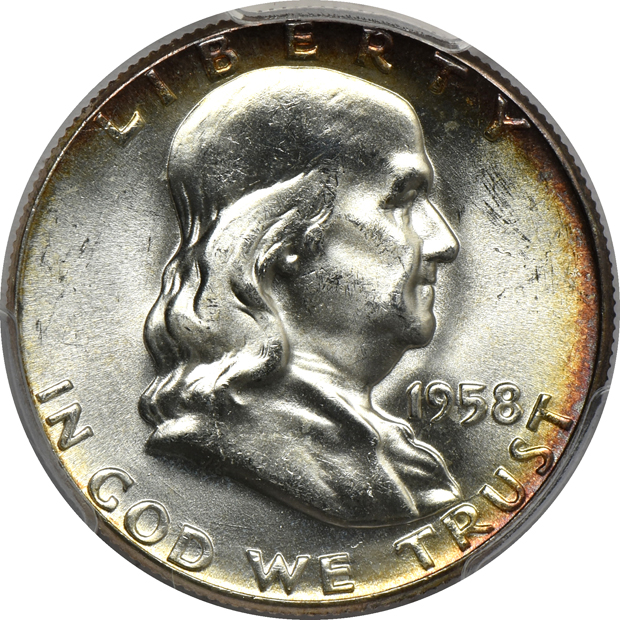 Eighteen PCGS certified Franklin half-dollars