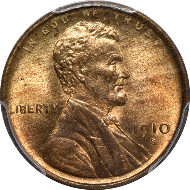 1910-S MS-65RB, and a 1912-S MS-64RB, both PCGS CAC