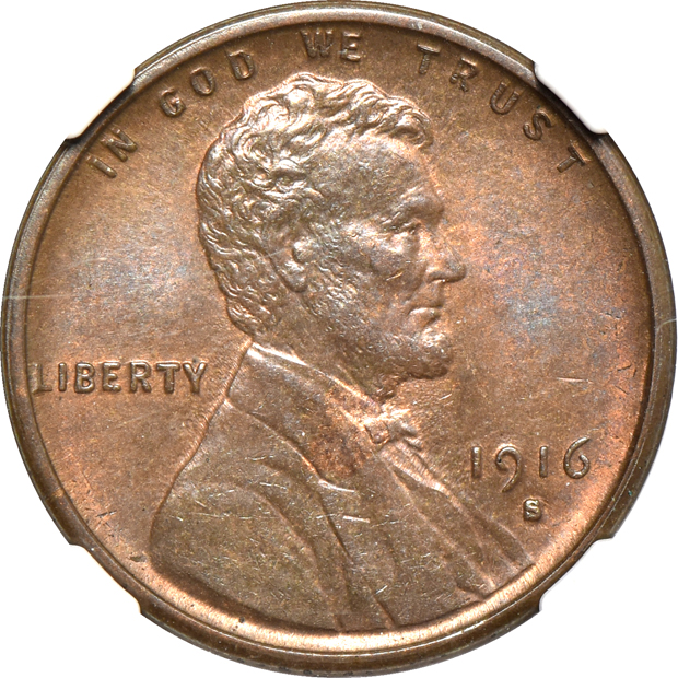 Four certified Lincoln cents
