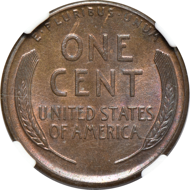 Four certified Lincoln cents