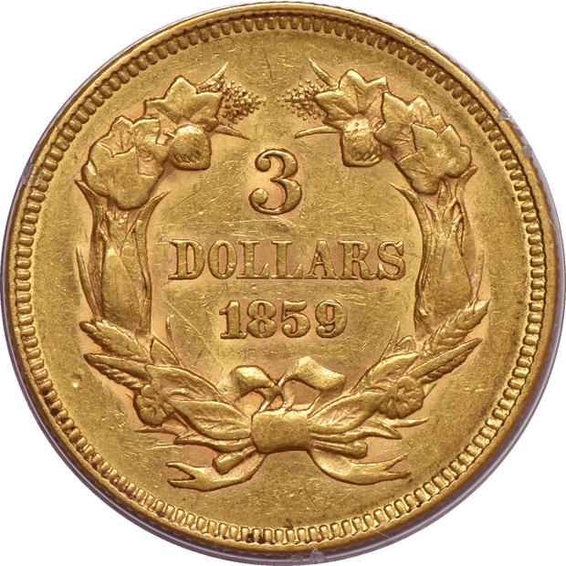 1859 PCGS XF-40 (rattler) CAC
