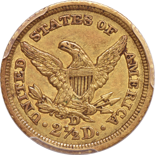 1843-D Large D PCGS AU-50 CAC