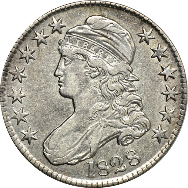 Eleven Capped Bust half-dollars, as described