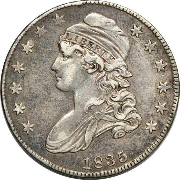 Eleven Capped Bust half-dollars, as described
