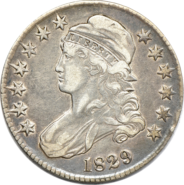 Twenty Capped Bust half-dollars, VG-XF