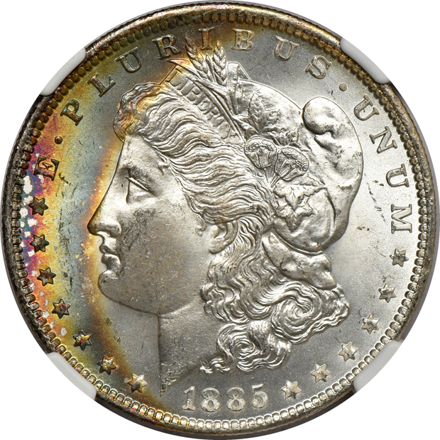 Two 1885-O NGC MS-66 Star