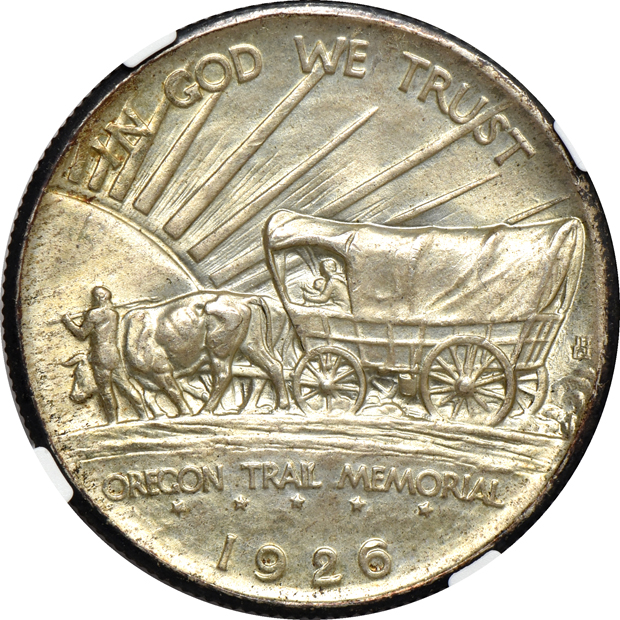 1922 Grant MS-64, 1926 Oregon Trail MS-66, and a 1936 Wisconsin MS-65, all NGC
