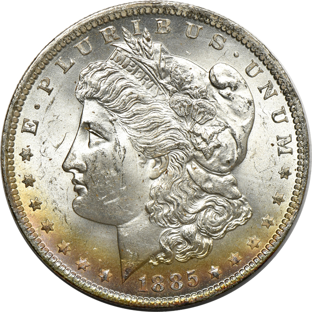 Three hundred seventy-three 1885-O Morgan Dollars