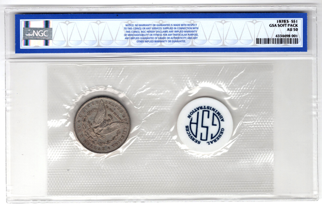 1878-S GSA Soft Pack NGC AU-50