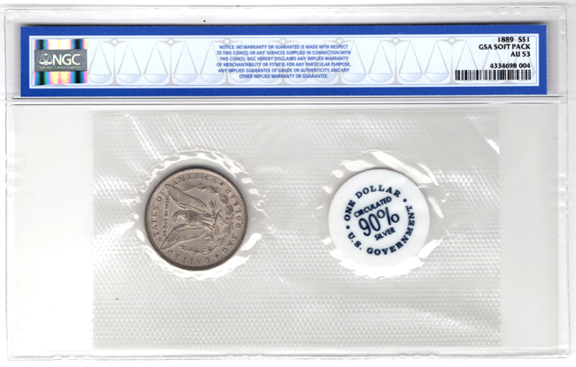 1889 GSA Soft Pack NGC AU-53
