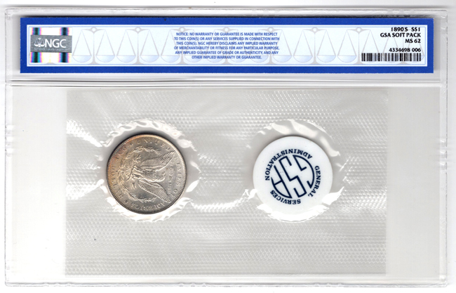 1890-S GSA Soft Pack NGC MS-62