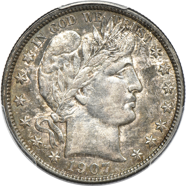 1907-D AU-58 and 1907-O AU-53, both PCGS