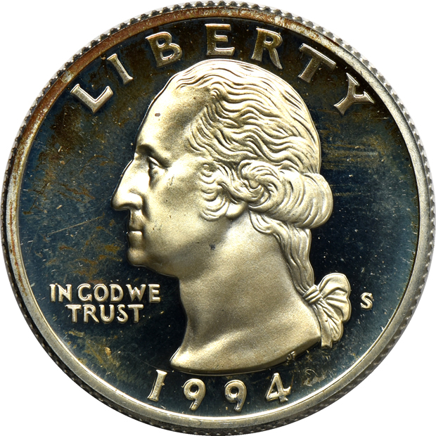 Complete collection of Washington quarters, including proof-only issues, 1932 through 1998-S silver proof, in a Dansco 8140 album