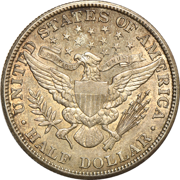 Four Barber half-dollars