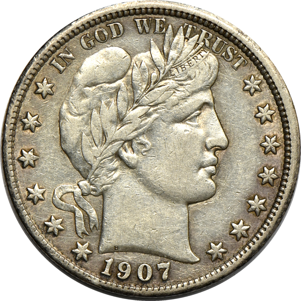 Four Barber half-dollars