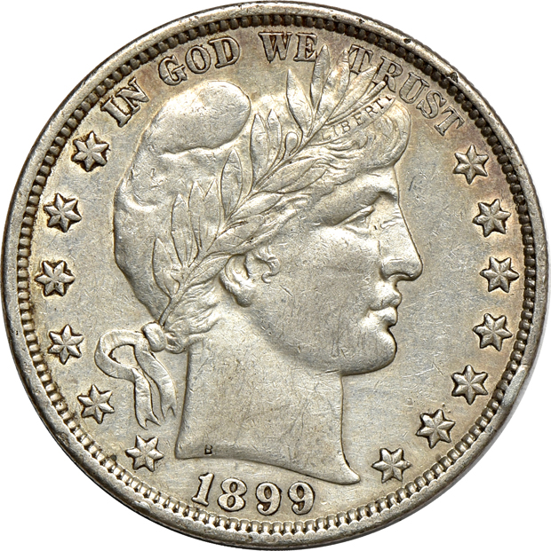 Four Barber half-dollars