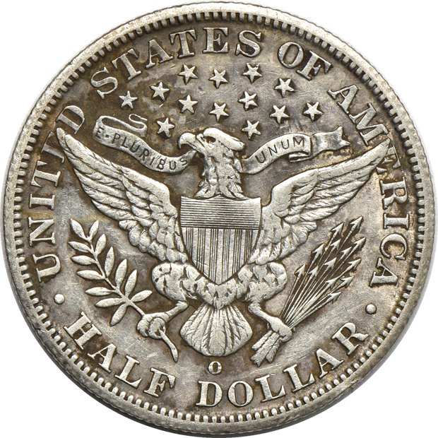 Four Barber half-dollars