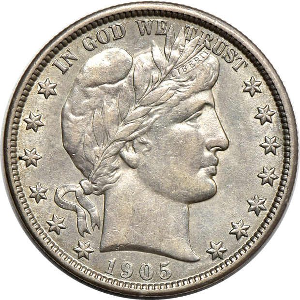 Four Barber half-dollars
