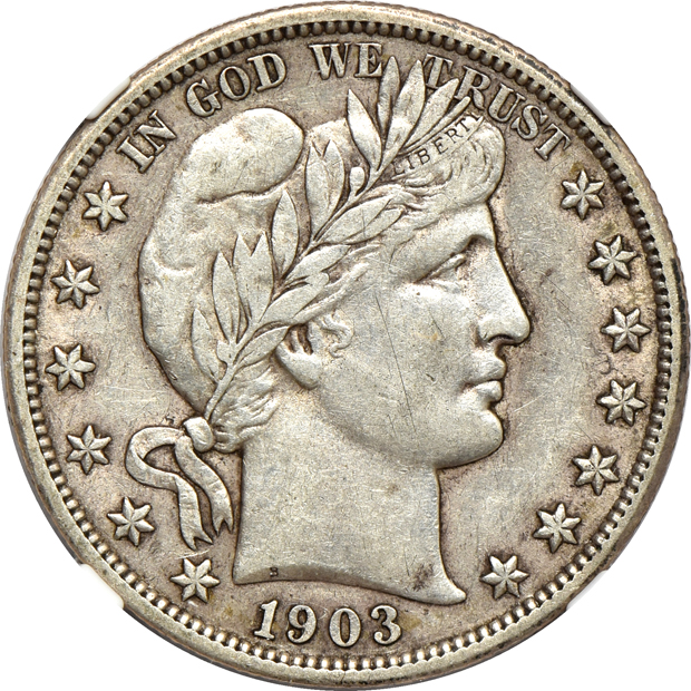 Four Barber half-dollars certified by NGC