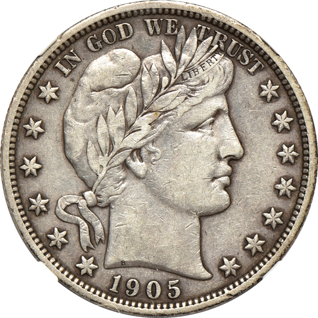 Four Barber half-dollars certified XF-40 by NGC