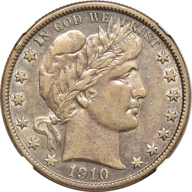 Four Barber half-dollars certified XF-40 by NGC