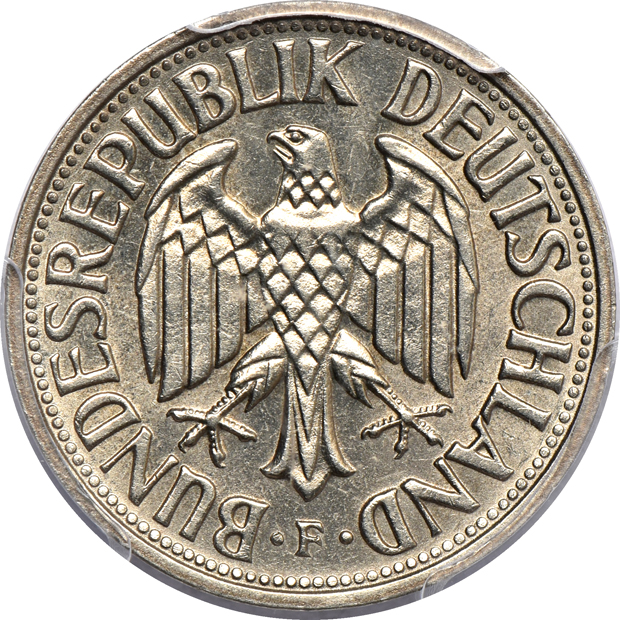 Multiple - Five German coins and an 1876-CS Denmark ore, all six PCGS