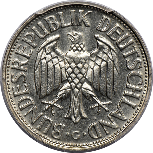 Multiple - Five German coins and an 1876-CS Denmark ore, all six PCGS