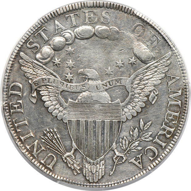 1798 Pointed 9, 4 Lines PCGS XF details/cleaned