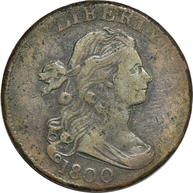 Twelve large cents, seven Draped Bust and five Classic Head, as described