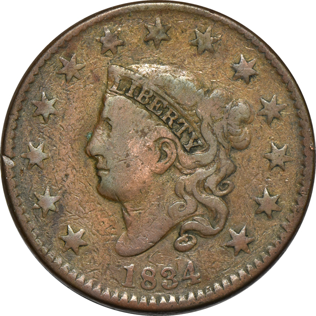 Fourteen Liberty Head large cents