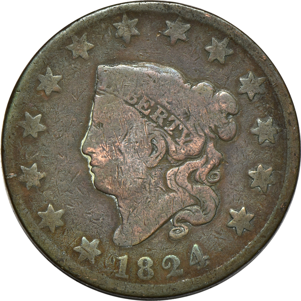 Fourteen Liberty Head large cents
