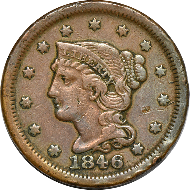 Eight half-cents and thirty-six large cents