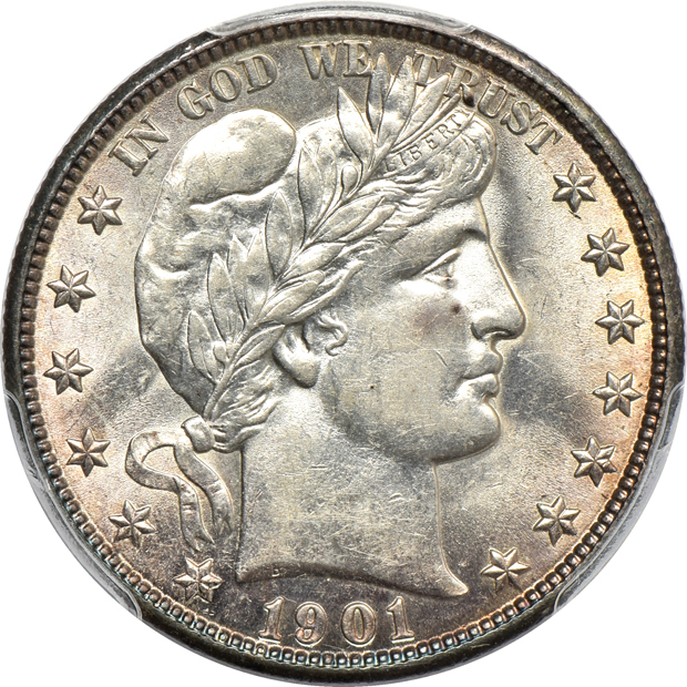 1897 AU-55, and a 1901 AU-55, both PCGS