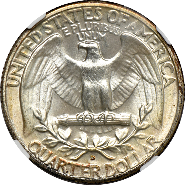Four high grade Washington quarters certified by NGC