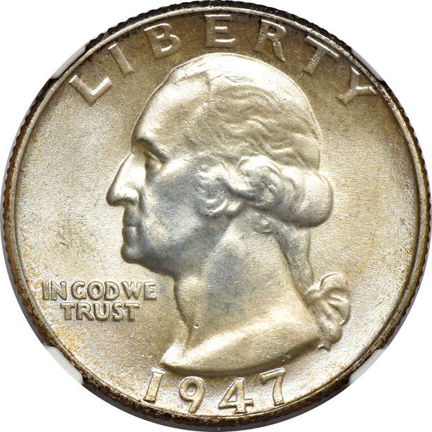 Four high grade Washington quarters certified by NGC