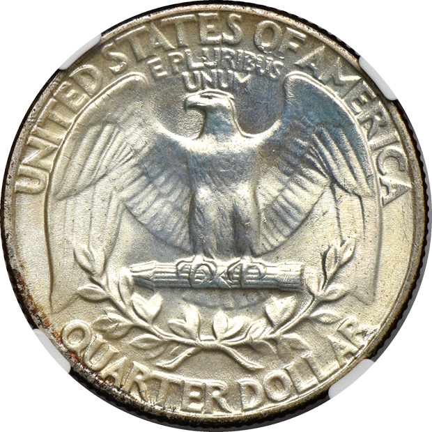 Four high grade Washington quarters certified by NGC
