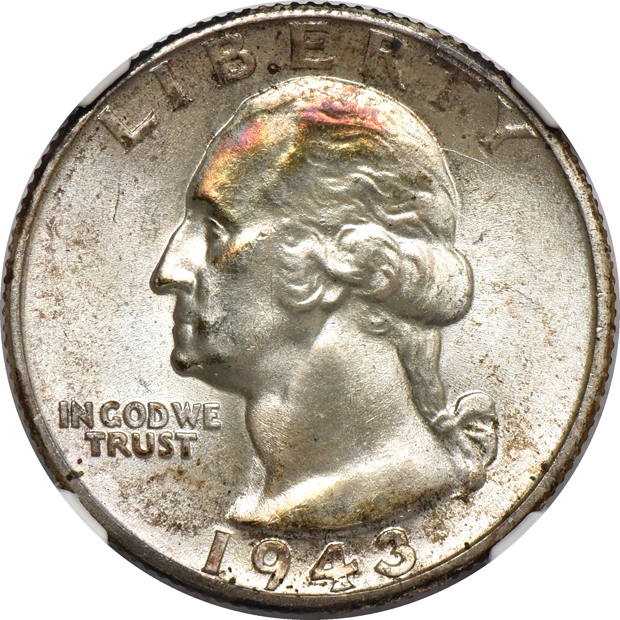 Four high grade Washington quarters certified by NGC
