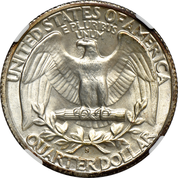 Seven Washington quarter certified MS-66 by NGC