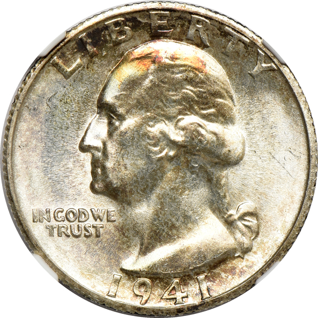 Seven Washington quarter certified MS-66 by NGC