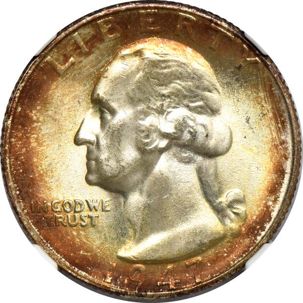 Seven Washington quarter certified MS-66 by NGC