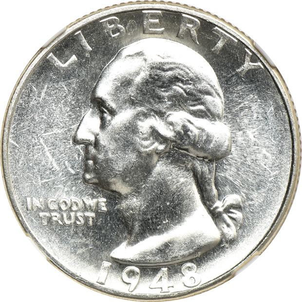 1941-D MS-67, and a 1948-S MS-66 Star, both NGC