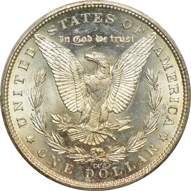 1880/9-S MS-64, 1883-CC MS-64, and an 1883-CC MS-65, all PCGS