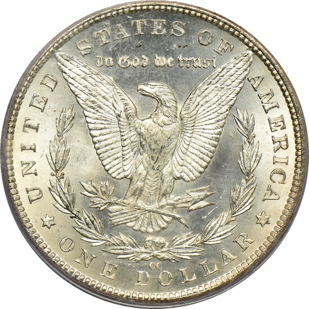 1880/9-S MS-64, 1883-CC MS-64, and an 1883-CC MS-65, all PCGS