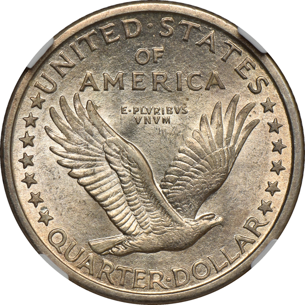 Four certified Standing Liberty quarters