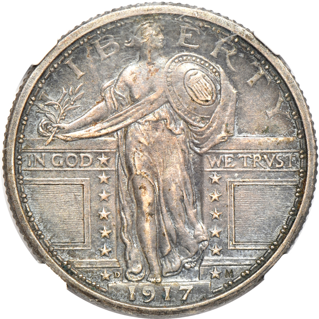 Four certified Standing Liberty quarters
