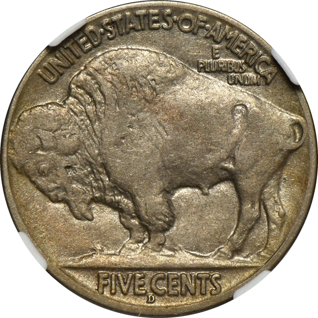 Three cents, a 1915-D Buffalo nickel AU-58, and an 1885 Liberty Seated dime AU-58 CAC, all certified