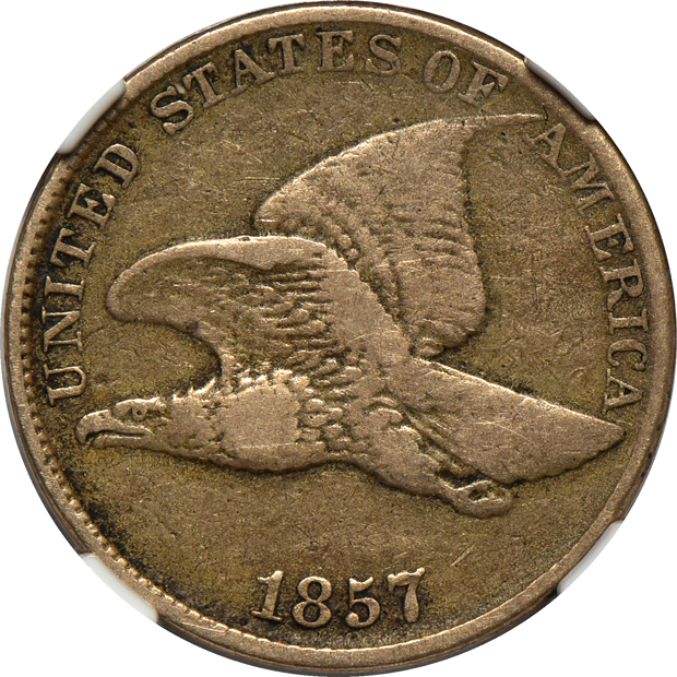 Three cents, a 1915-D Buffalo nickel AU-58, and an 1885 Liberty Seated dime AU-58 CAC, all certified