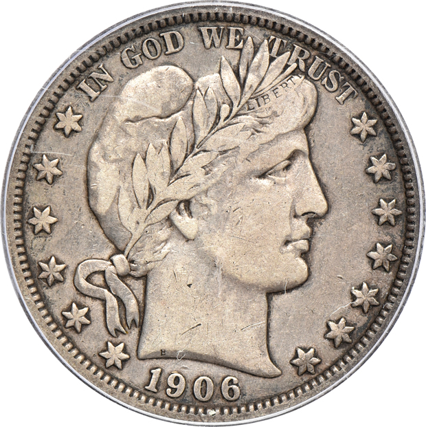 1853 Arrows and Rays DDR Liberty Seated half-dollar, plus three Barber half-dollars, all certified