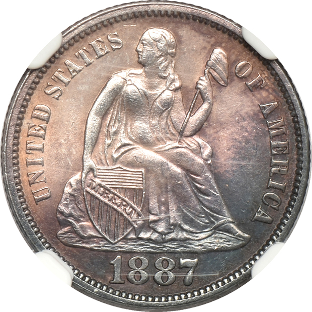 1886 PCGS MS-65 CAC, and an 1887 NGC MS-64