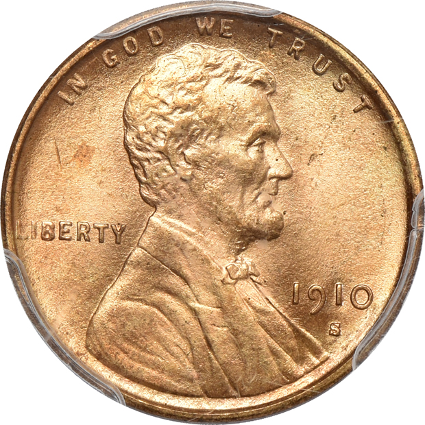 1909-S S Over Horizontal S MS-64RD, 1910-S MS-64RD, and a 1931-S MS-64RD, all PCGS CAC